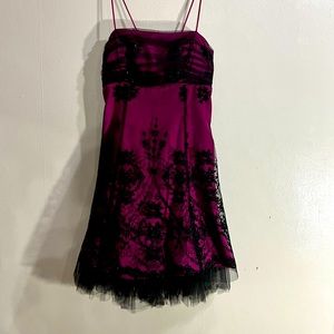 Purple black lace dress